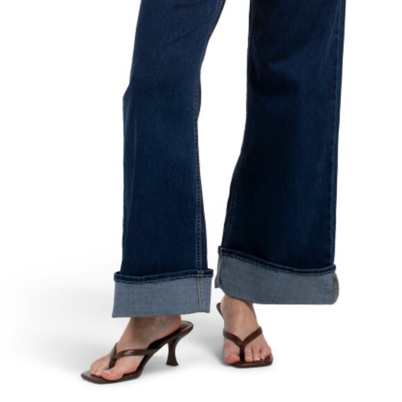 NEW JOE'S Wide Leg Ankle Jeans With Fixed Rolled Cuffs in dark wash 1125 6m3 - Picture 5 of 5